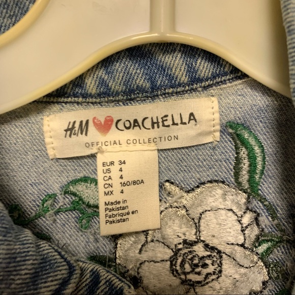 H&M Coachella Embroidered Jean Jacket 4 - Picture 4 of 12